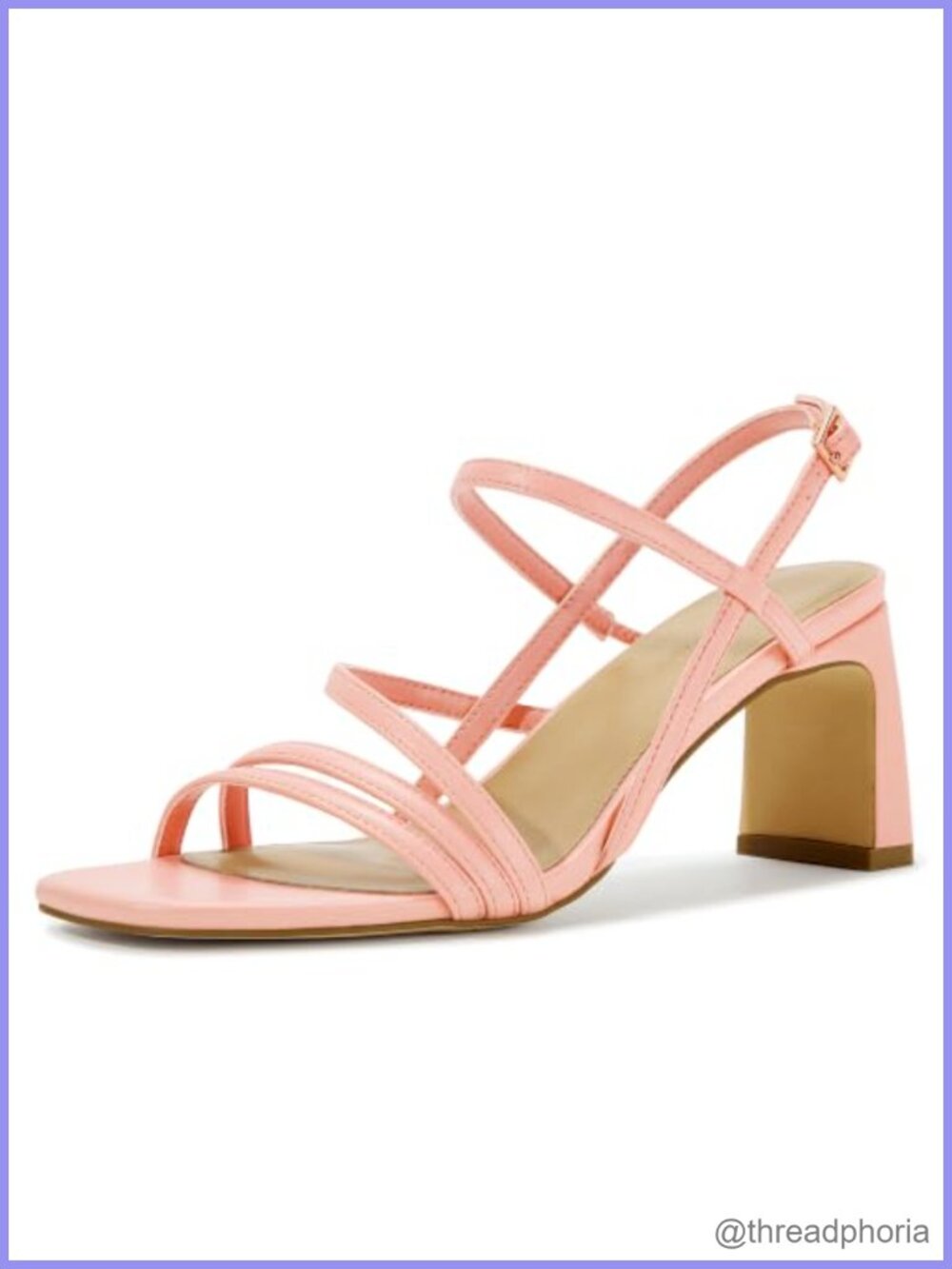 Women's Strappy Block Heels Square Open Toe Slingback Dress Sandals